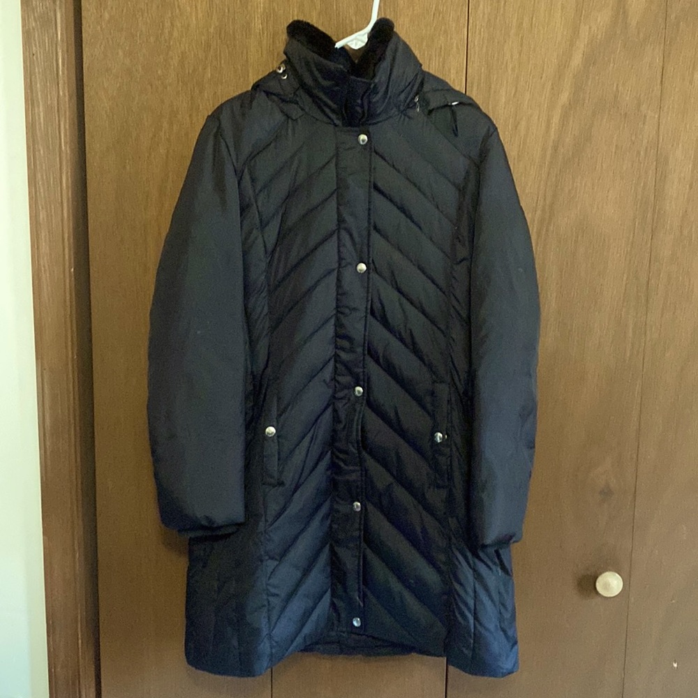 Michael Kors long winter jacket with detachable hood.
